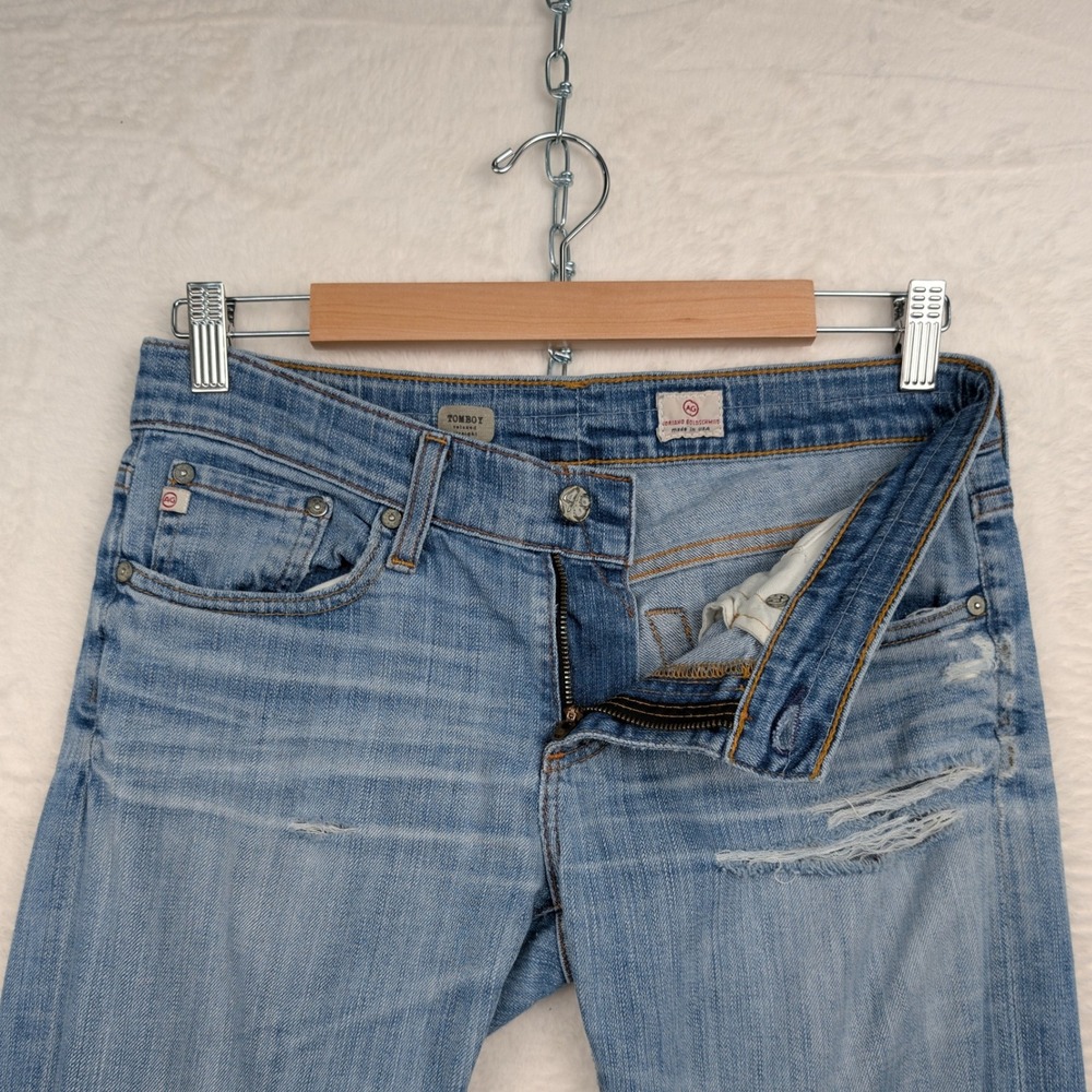 AG Adriano Goldschmied Jeans Womens 30x32 Blue Slim Straight Light USA Tomboy